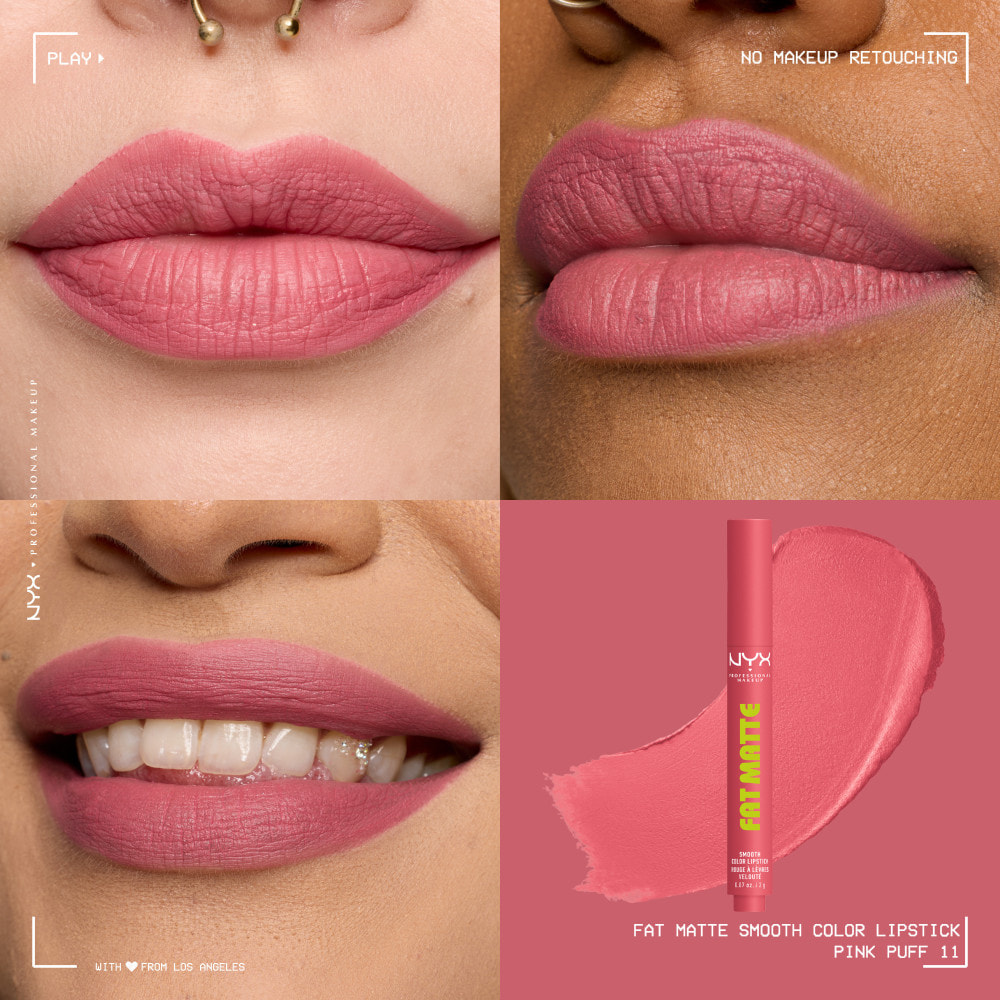 NYX Professional Makeup Fat Matte Rouge à Lèvres Mat Crémeux Pink Puff