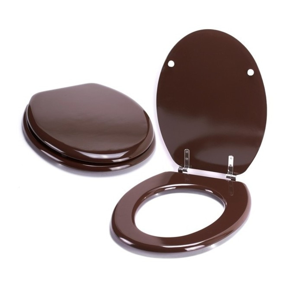 Abattant wc MDF CLEO Marron Chocolat - Charnières Inox MSV