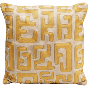 Coussin Meander jaune et beige Kare Design