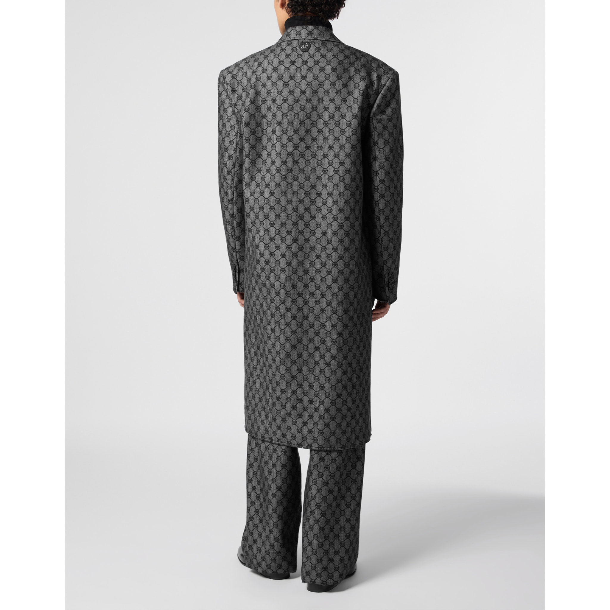 PHILIPP PLEIN Denim Coat Jacquard Monogram