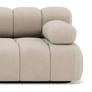 Ruby - canapé droit modulable 3 places en velours texturé - Beige