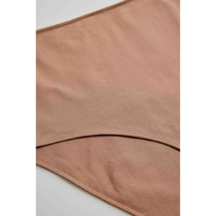 Slip basico a vita alta in cotone visone