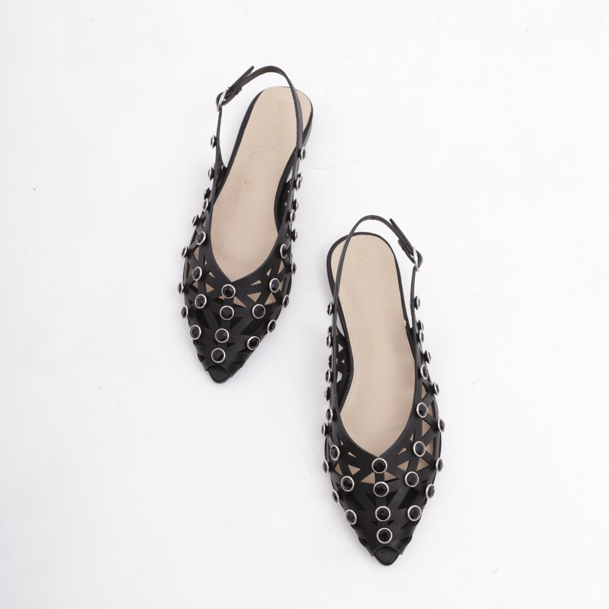 SLINGBACK FLAT GRID NERO