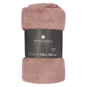 Plaid flanelle rose 130x180cm