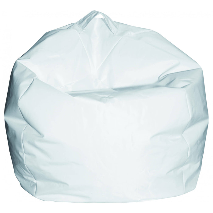 Pouf a sacco elegante, colore bianco, Misure 65 x 50 x 65 cm