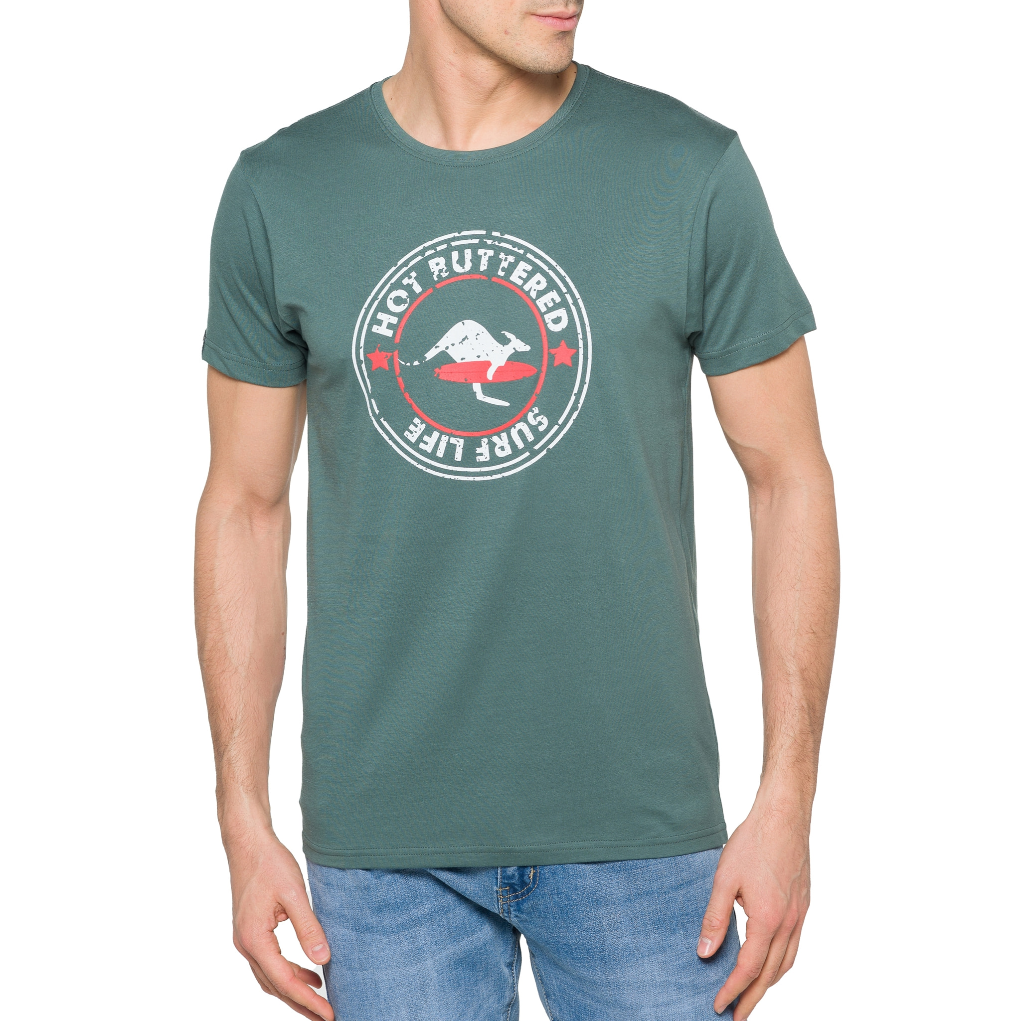 T-shirt in cotone 150 gr Surflige Hot Buttered Verde Matcha.