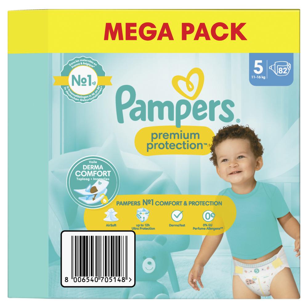 82 Couches Premium Protection Taille 5, 11kg - 16kg, Pampers