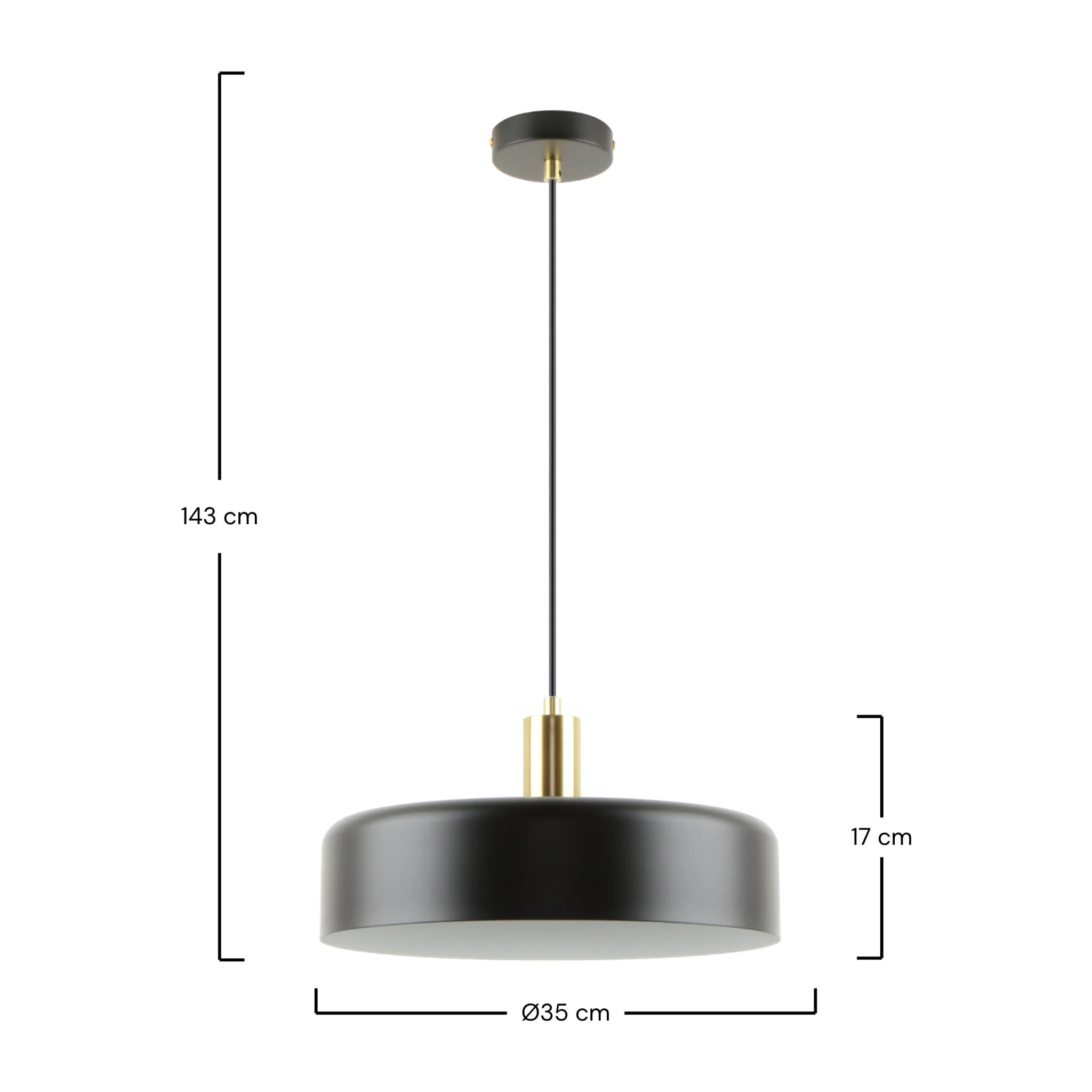 Suspension en métal noir D35 cm - Nox