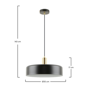 Suspension en métal noir D35 cm - Nox