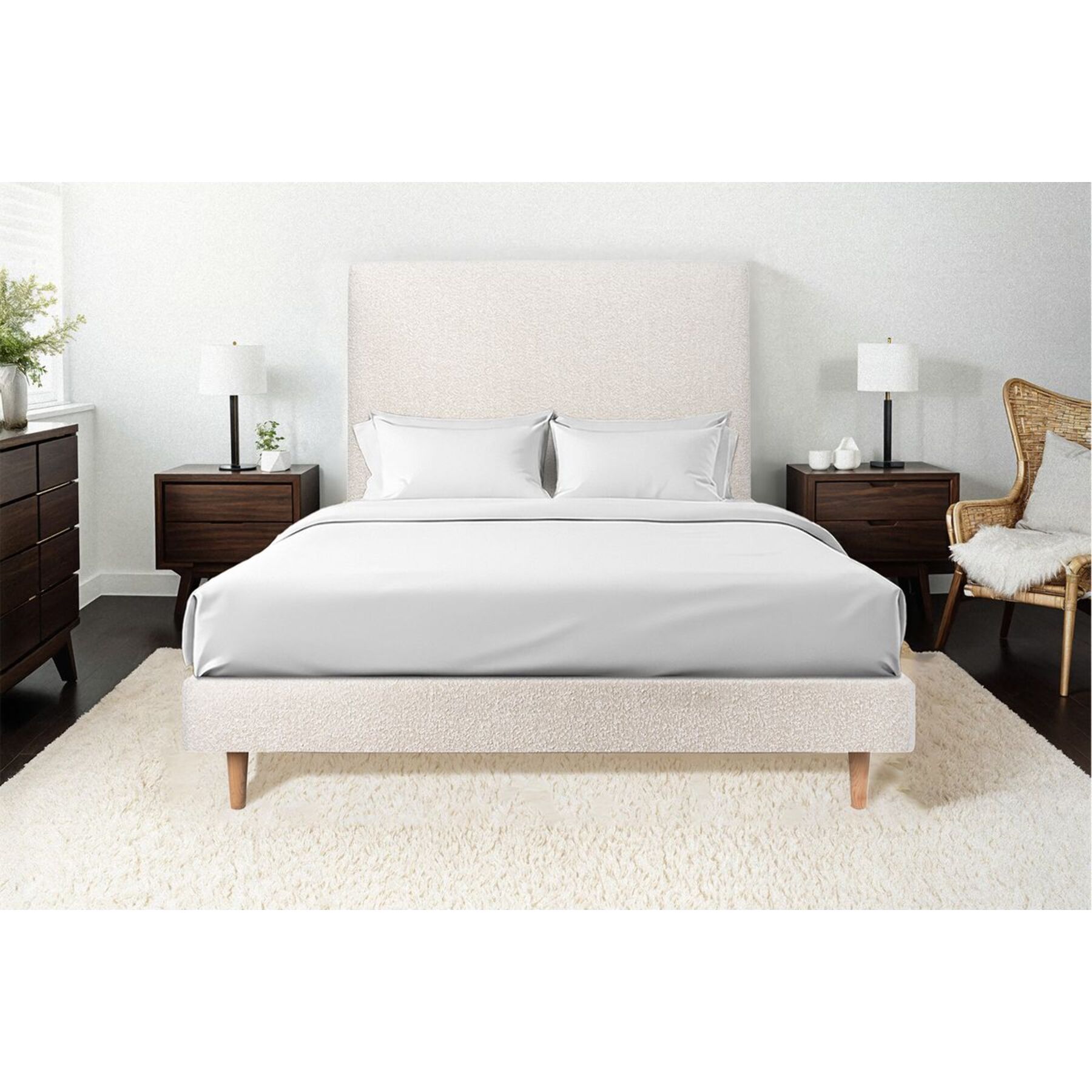 Sommier Tapissier Bouclette Ep14 - pieds bois