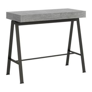 Console extensible 90x40/196 cm Banco Small Gris Béton cadre Anthracite