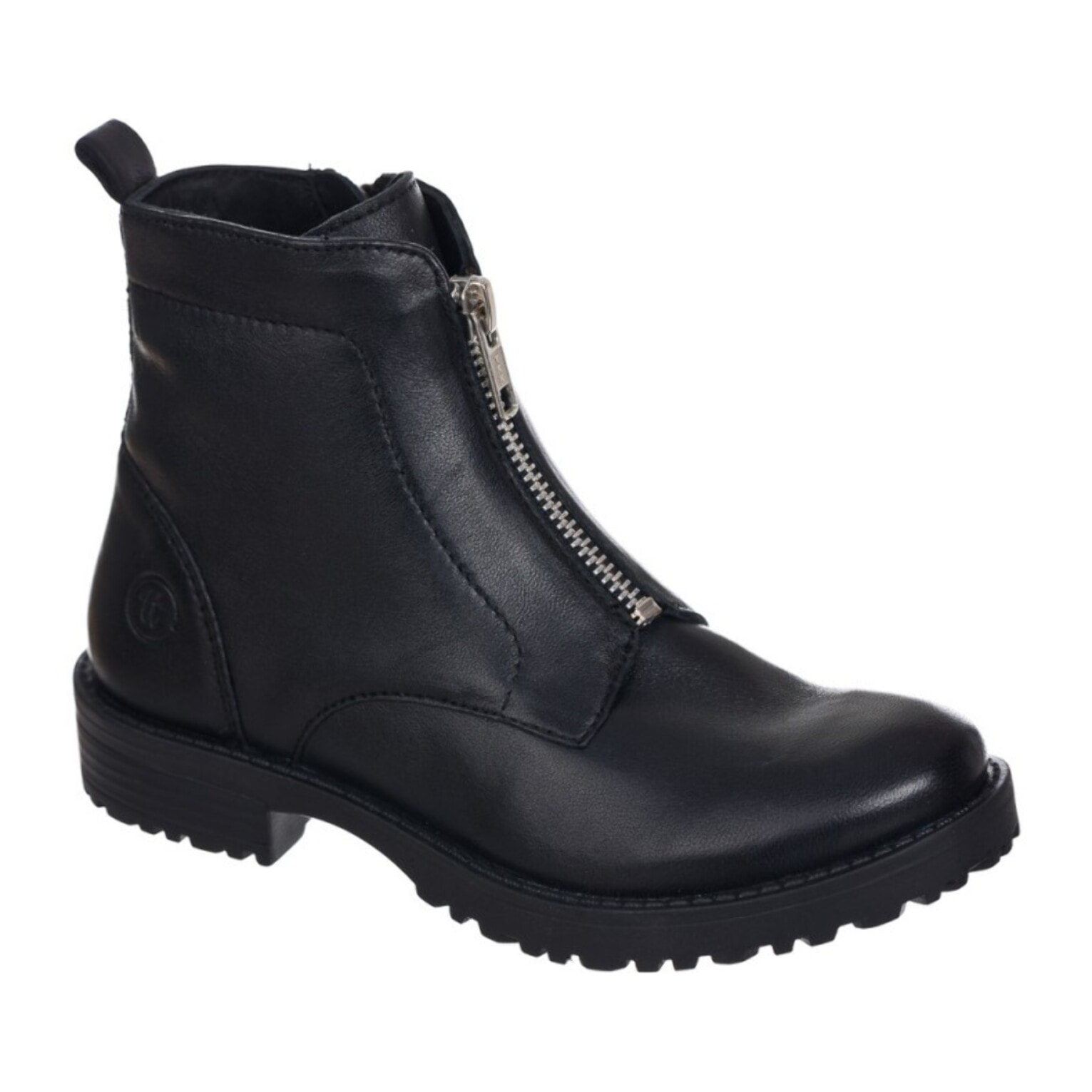 Botin  en piel - cremallera central