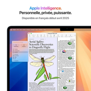 Ordinateur Apple MACBOOK Air 15" Puce M4 CPU 10 / GPU 10 coeurs Mémoire RAM 16Go Stockage 1To SSD Bleu ciel