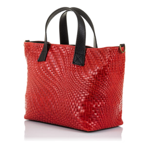 Cassandra Bolso tote Mujer.Piel auténtica Gamuza Grabado Entrelazado