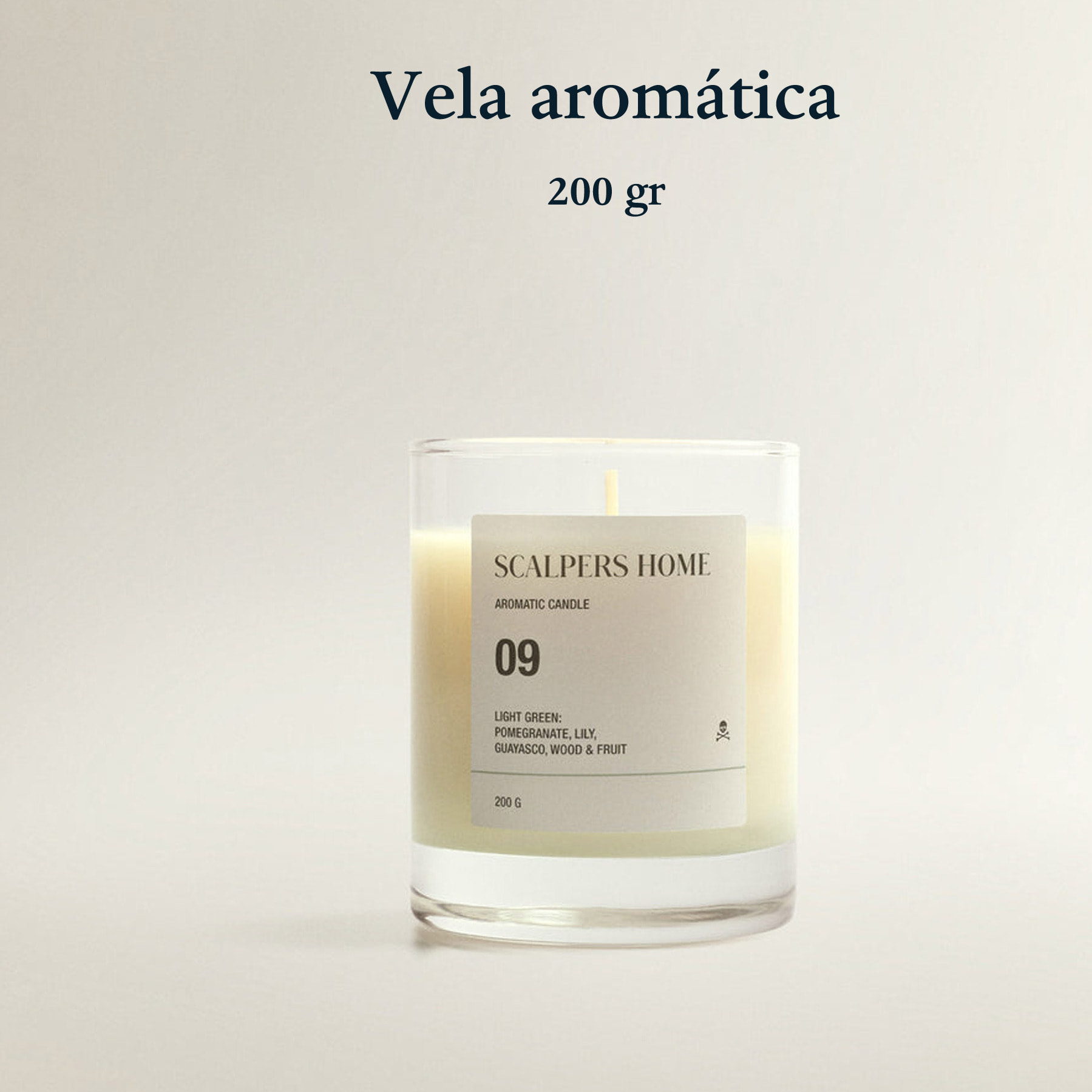 Vela aromática 200gr aroma light green scalpers