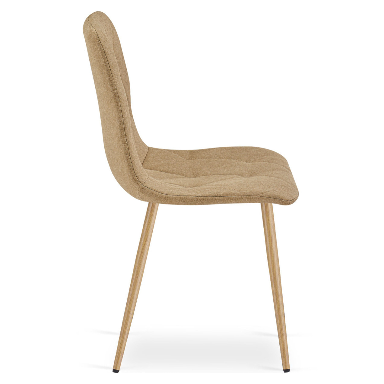 Set di 2 sedie Libra in tessuto beige con gambe effetto legno