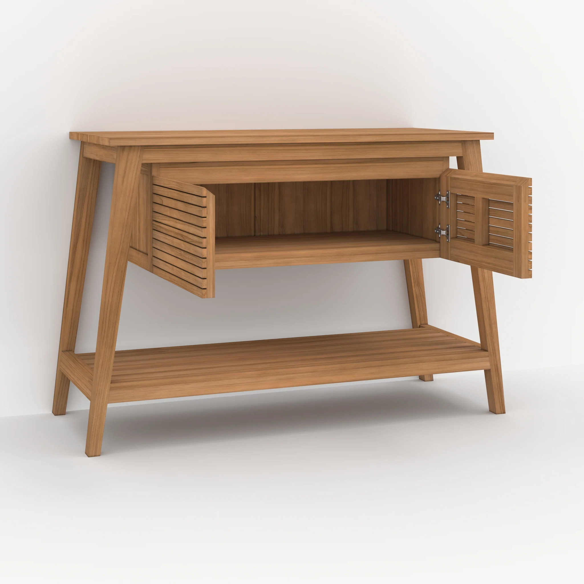 Meuble de salle de bain en bois de teck 120 cm - César