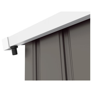 Abri jardin métal "Dallas"- 4.07 m² avec gouttière - Taupe