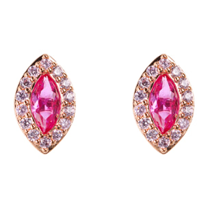 Orecchini a Lobo Marquise con Cubic Zirconia Rosa