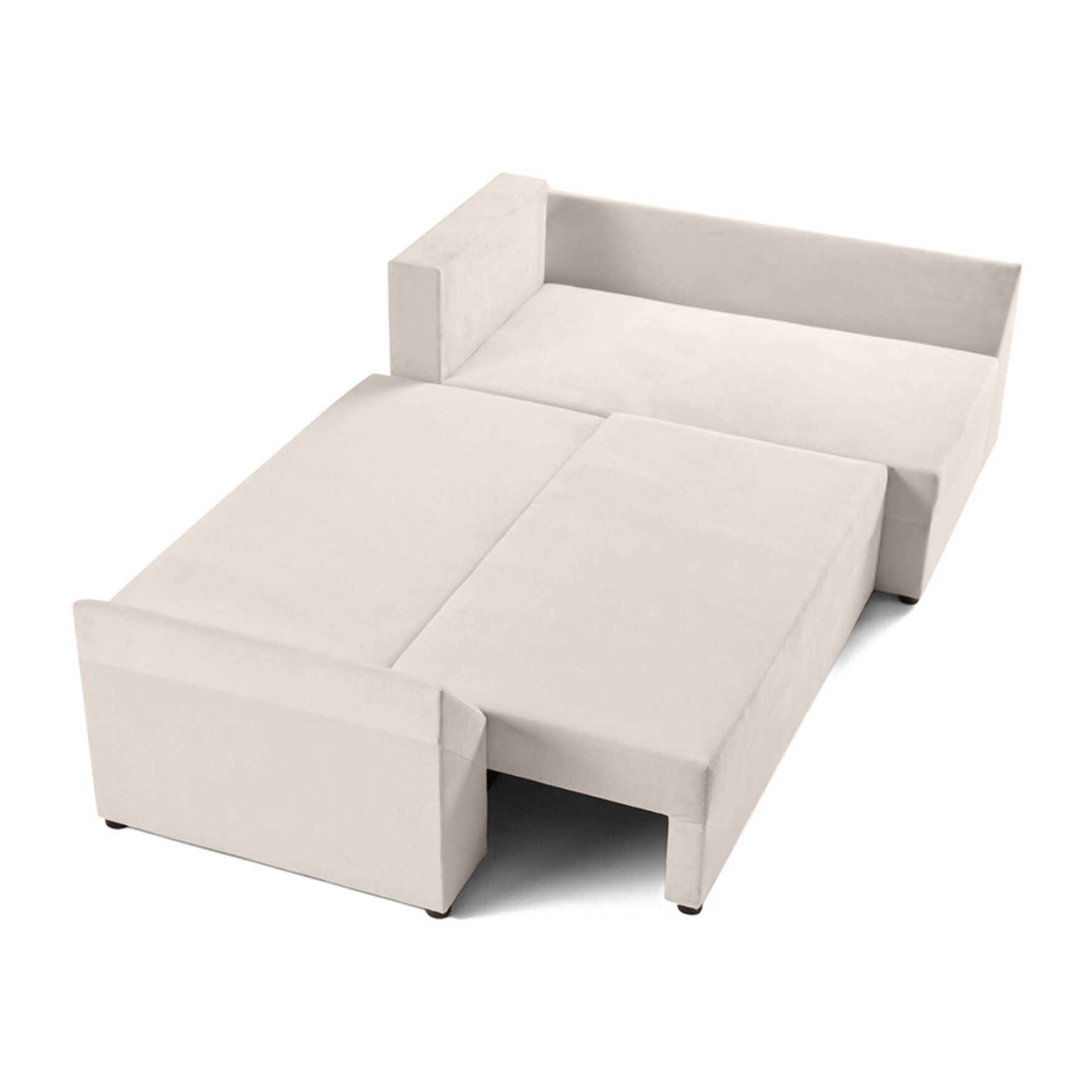 Mike - canapé d'angle réversible - 4 places - convertible avec coffre - en velours - Beige