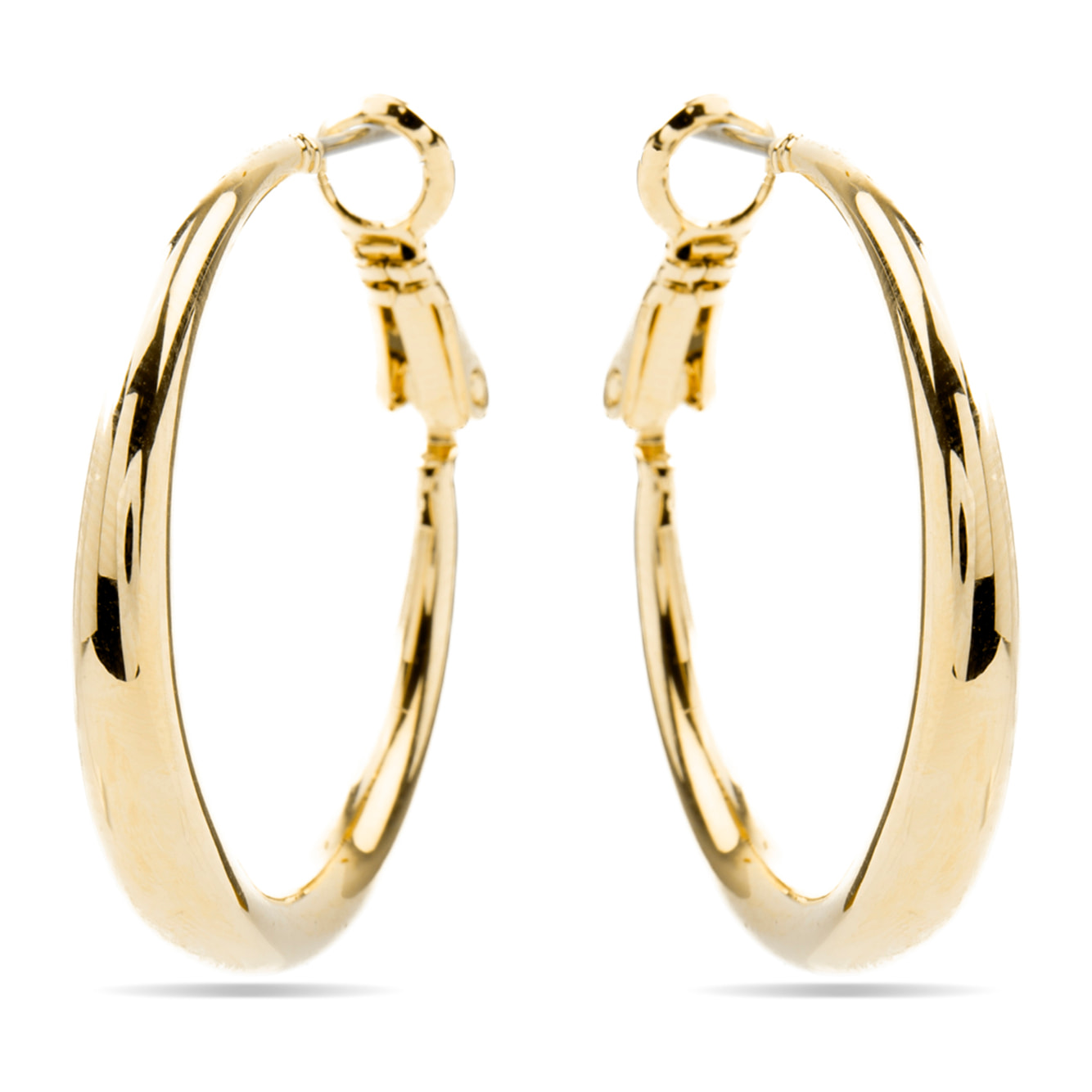 Pendientes de 28mm de diámetro acabado oro amarillo de 18k