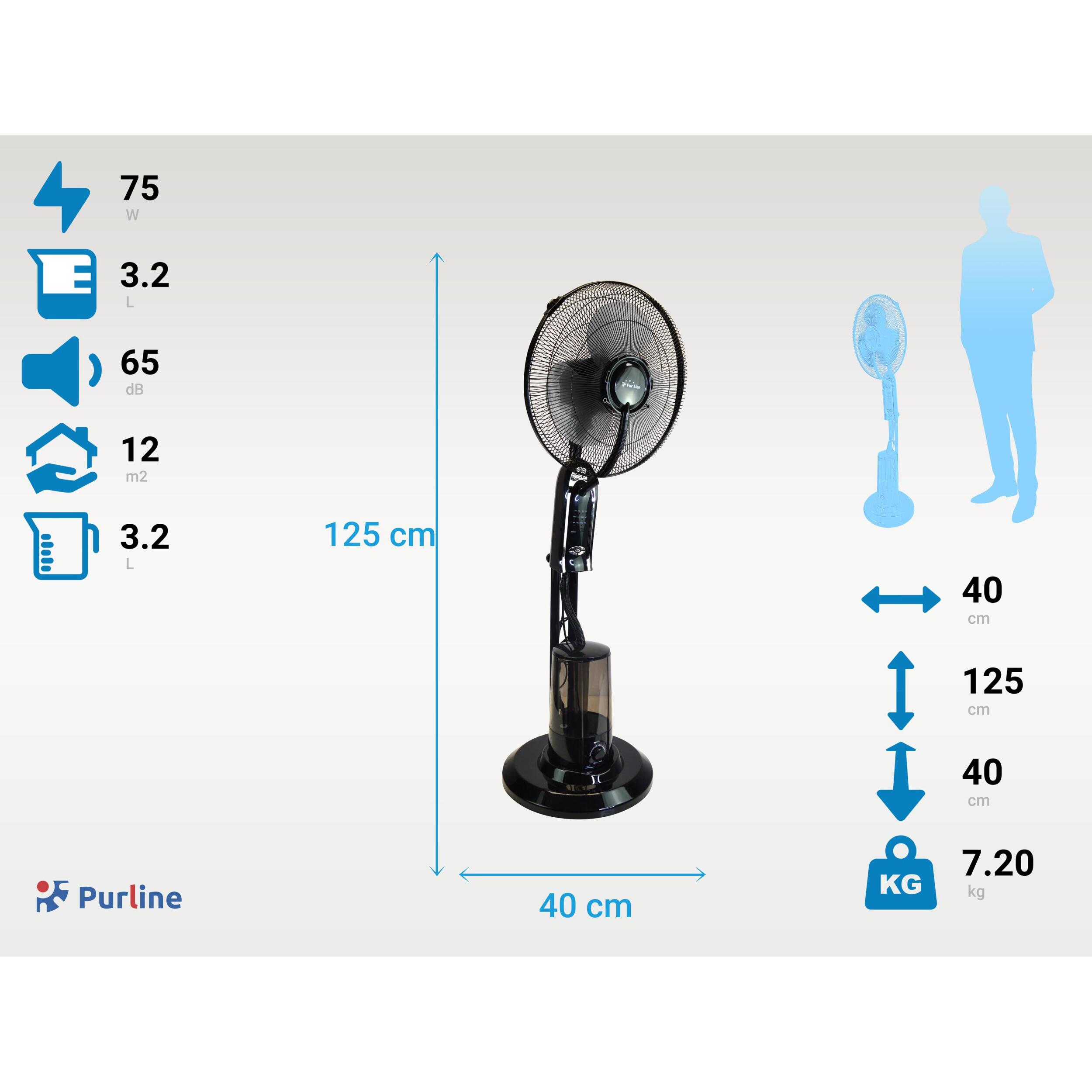 Ventilateur brumisateur à haut débit et 3 vitesses