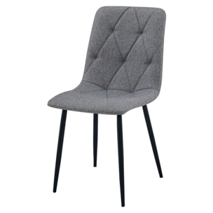 Sedia Libra imbottita in tessuto grigio scuro