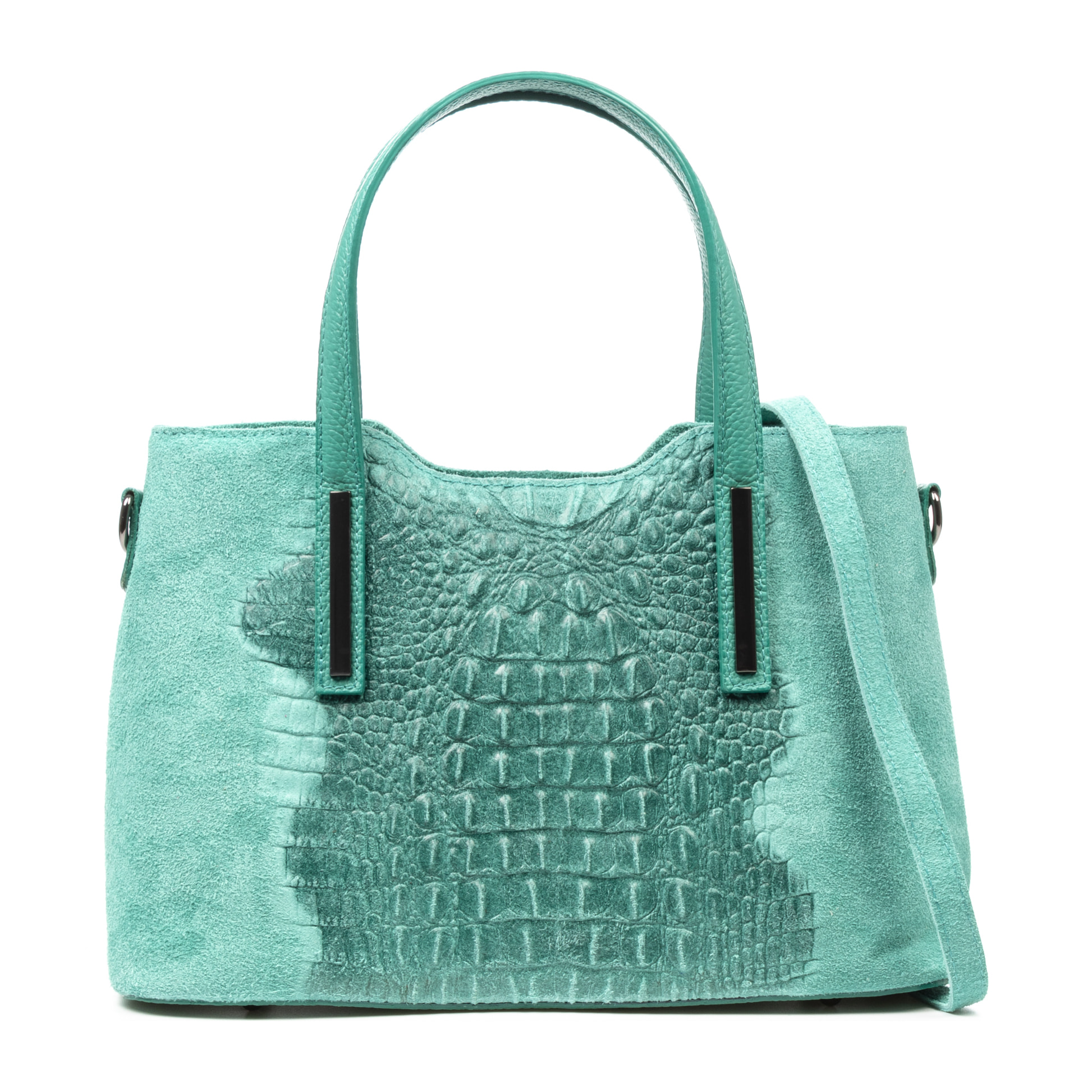 Fiesole borsa tote Donna. Pelle autentica Camoscio Stampato Coccodrillo.