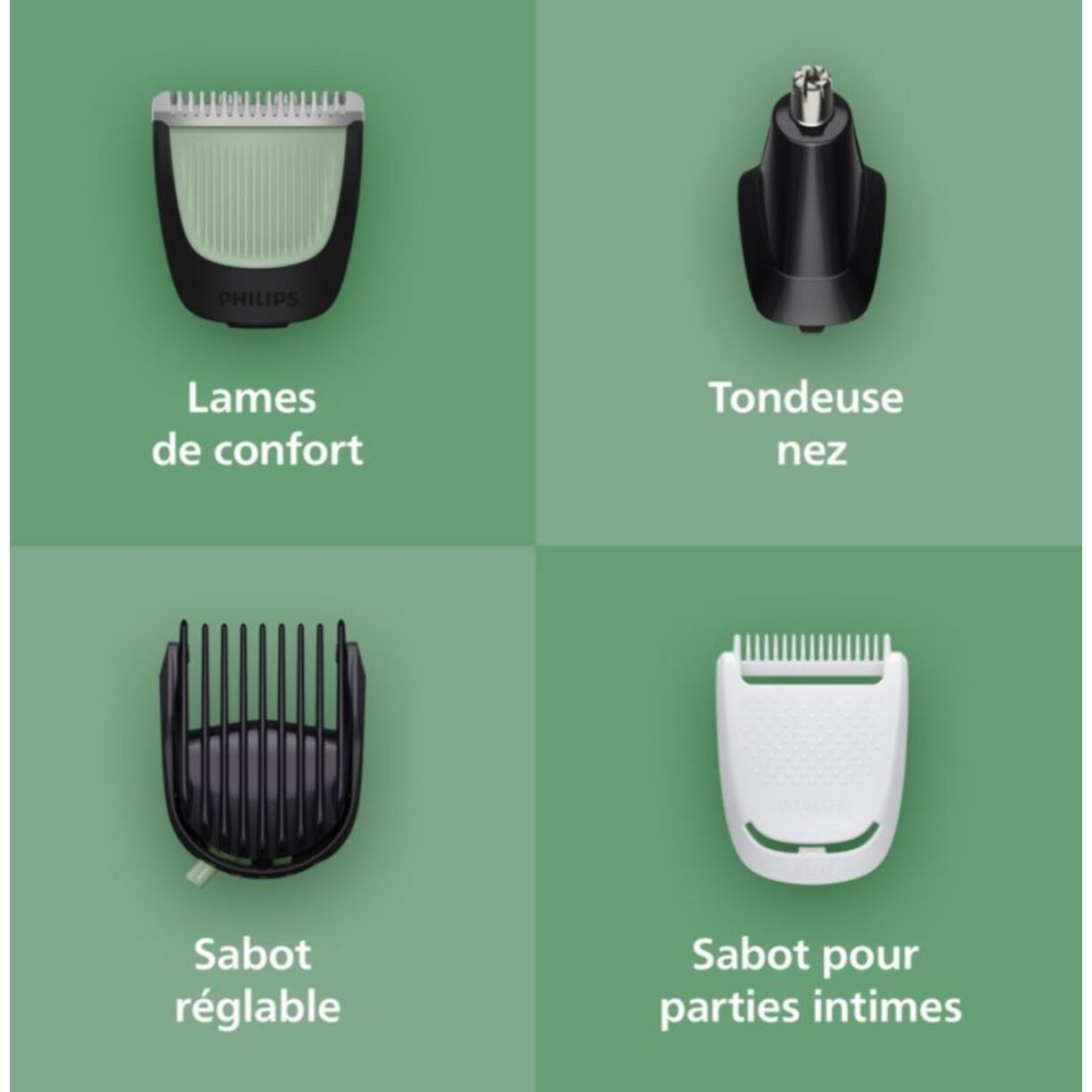 Tondeuse multi usages PHILIPS MG3945/15 Series 3000, 10 hauteurs de coupe, précision 1 mm, autonomie 90 mn