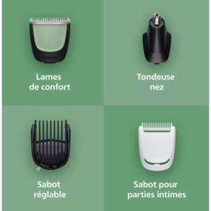 Tondeuse multi usages PHILIPS MG3945/15 Series 3000, 10 hauteurs de coupe, précision 1 mm, autonomie 90 mn