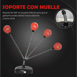 Saco de Boxeo de Pie Ajustable en Altura de 4 Niveles Punching Ball con Base Rellenable Guantes e Inflador para Adultos y Adolescentes Ø45x132-158 cm Negro y Rojo