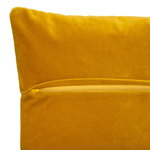 Coussin "Dolce" - velours - jaune ocre - 40x40 cm