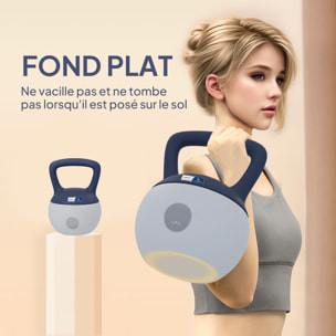 Kettlebell 10 Kg collaboration Aosom.fr x FFHandball - prise ergonomique - PVC gris jaune