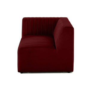 Nova - module d'assise gauche - en velours - Rouge