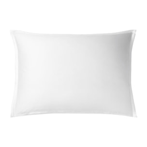 Taie d'oreiller imprimée en satin de coton bio, AMAZONE, Blanc