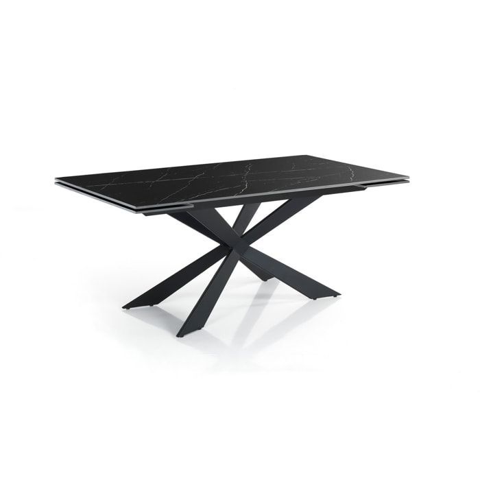 Oresteluchetta Tavolo allungabile WARD 120 BLACK MARBLE - BLACK