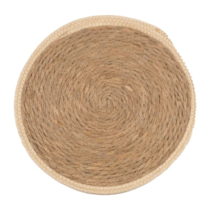 Set de table rond en jute rigide tressée - Ecru