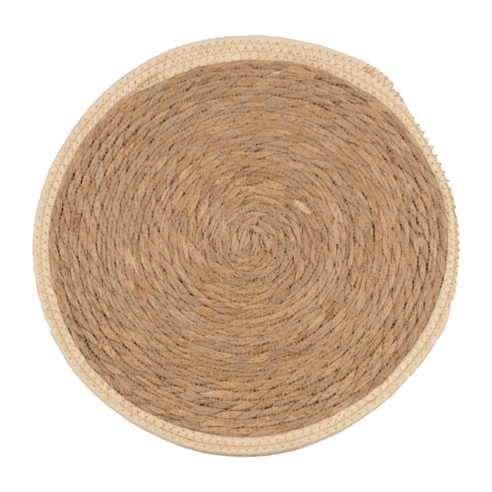 Set de table rond en jute rigide tressée - Ecru
