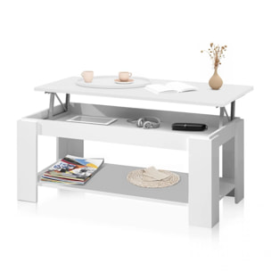 Mesa de centro elevable Lya Blanco Artik (Blanco Mate)
