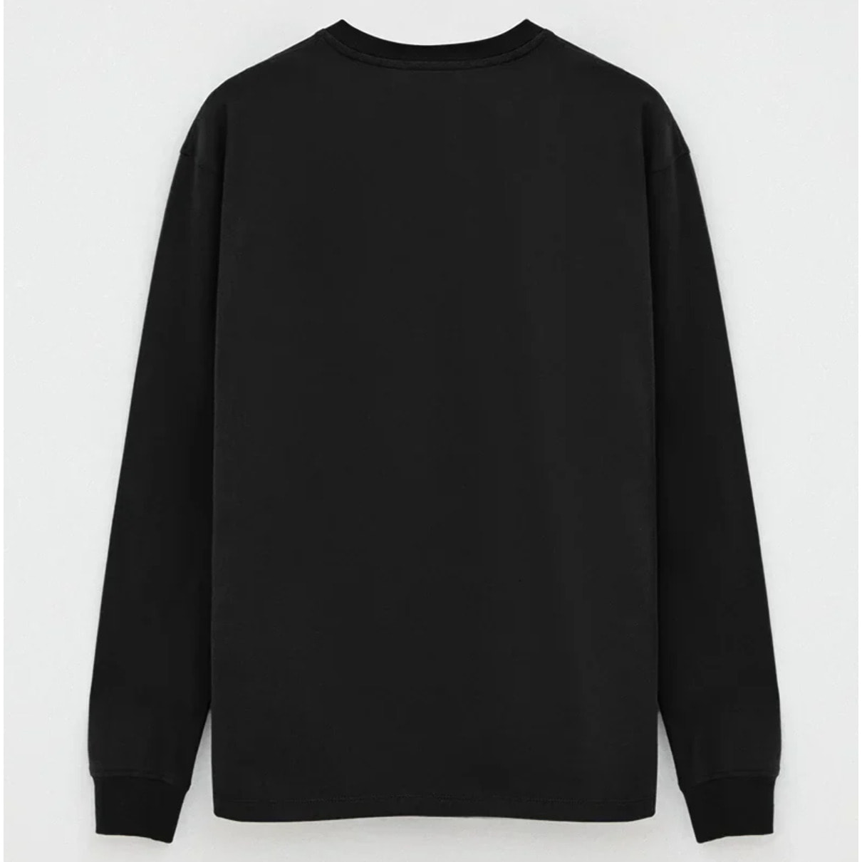 Maglietta nera a maniche lunghe, fit dritto con ricamo Rigby Go