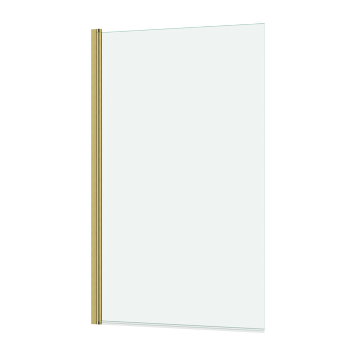 Pare baignoire Rabattable 70x120cm - Profilé finition Or Doré Brossé - Verre Trempé 4mm - ELEMENTARY