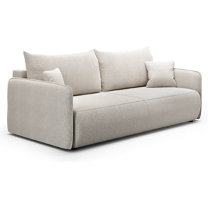 MILO - Canapé droit 3 place en tissu taupe