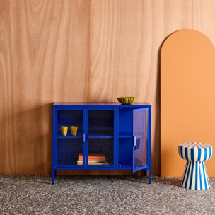 Buffet industriel métal et verre trempé 3 portes 100cm ARKANSAS