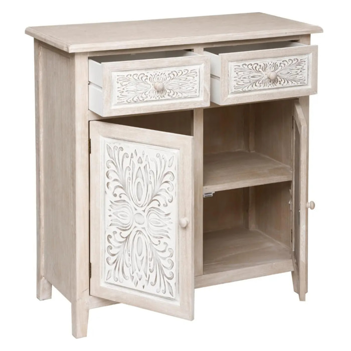 Buffet 2 portes "Hina" - bois blanchi