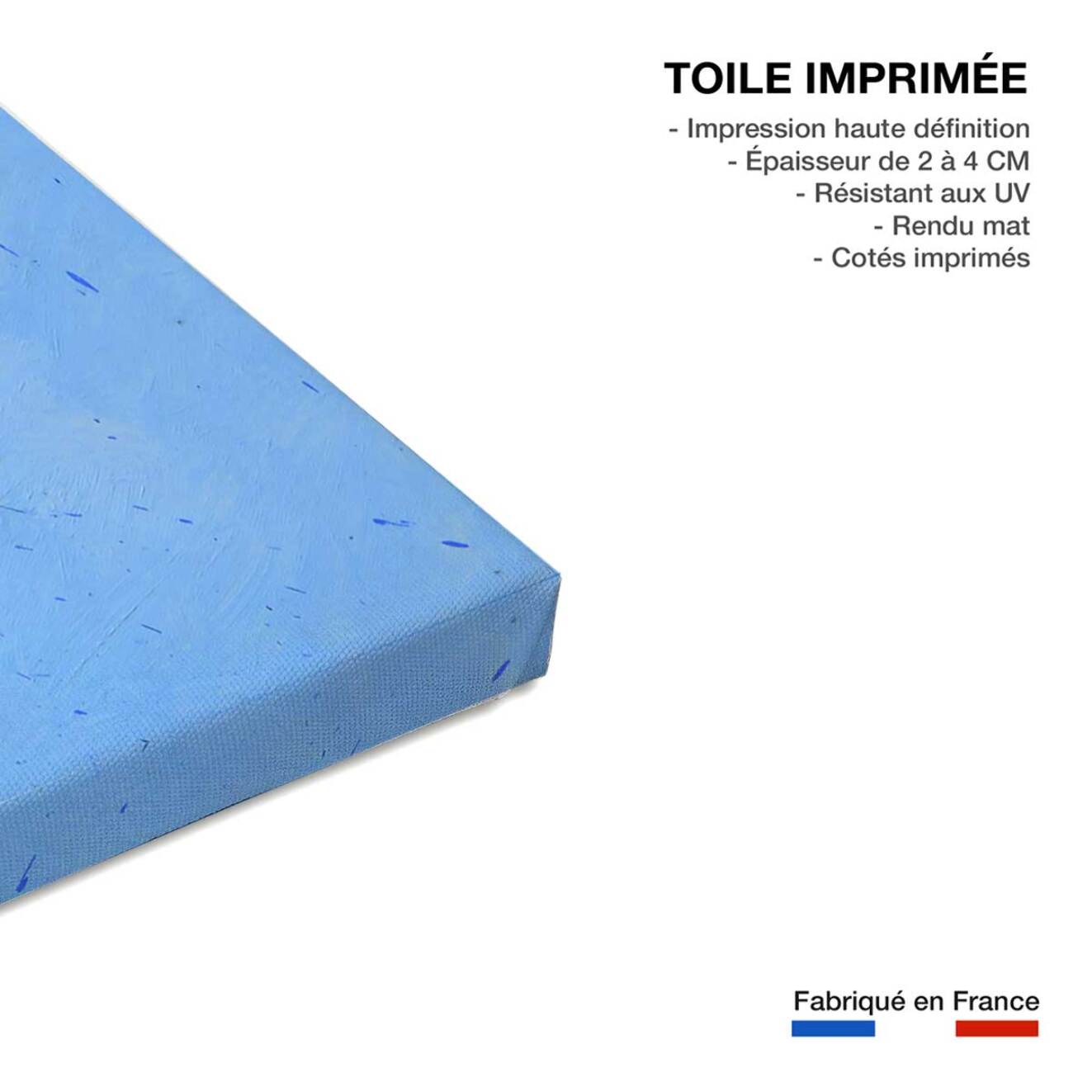 Tableau art abstrait vague de bleu Toile imprimée
