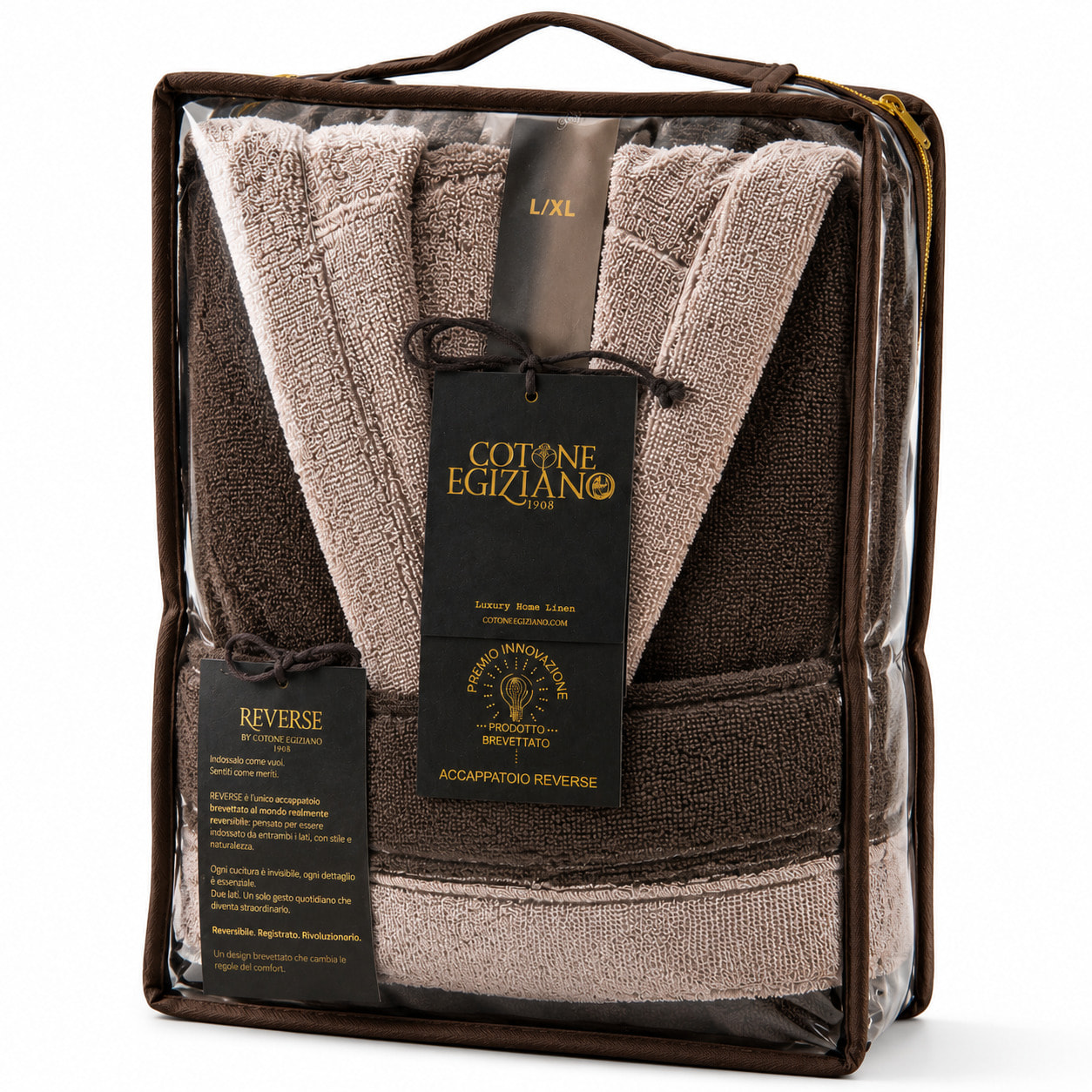 COTONE EGIZIANO Accappatoio Reverse in cotone egiziano 430 gr_Cream