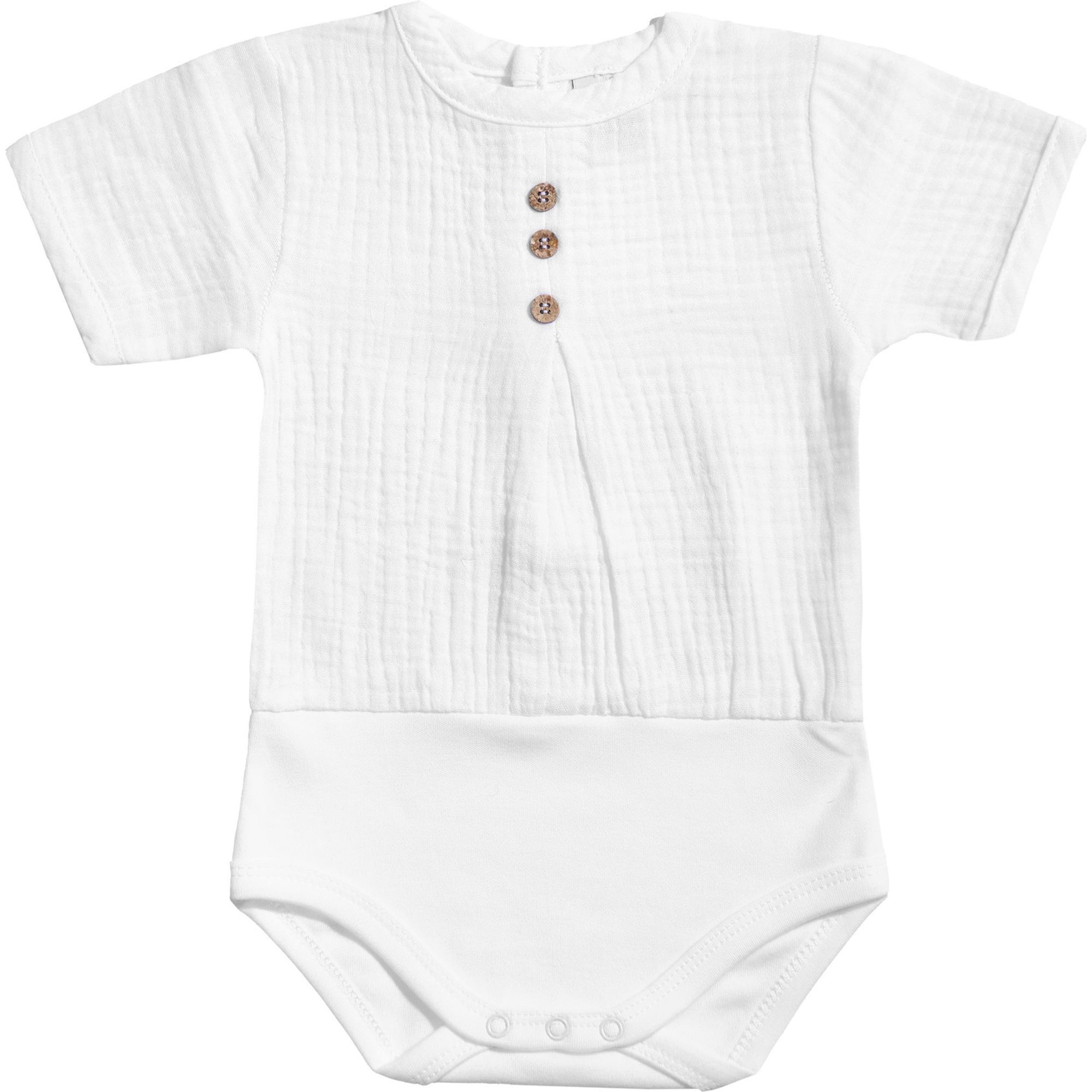 Body bebé manga corta bambula botones
