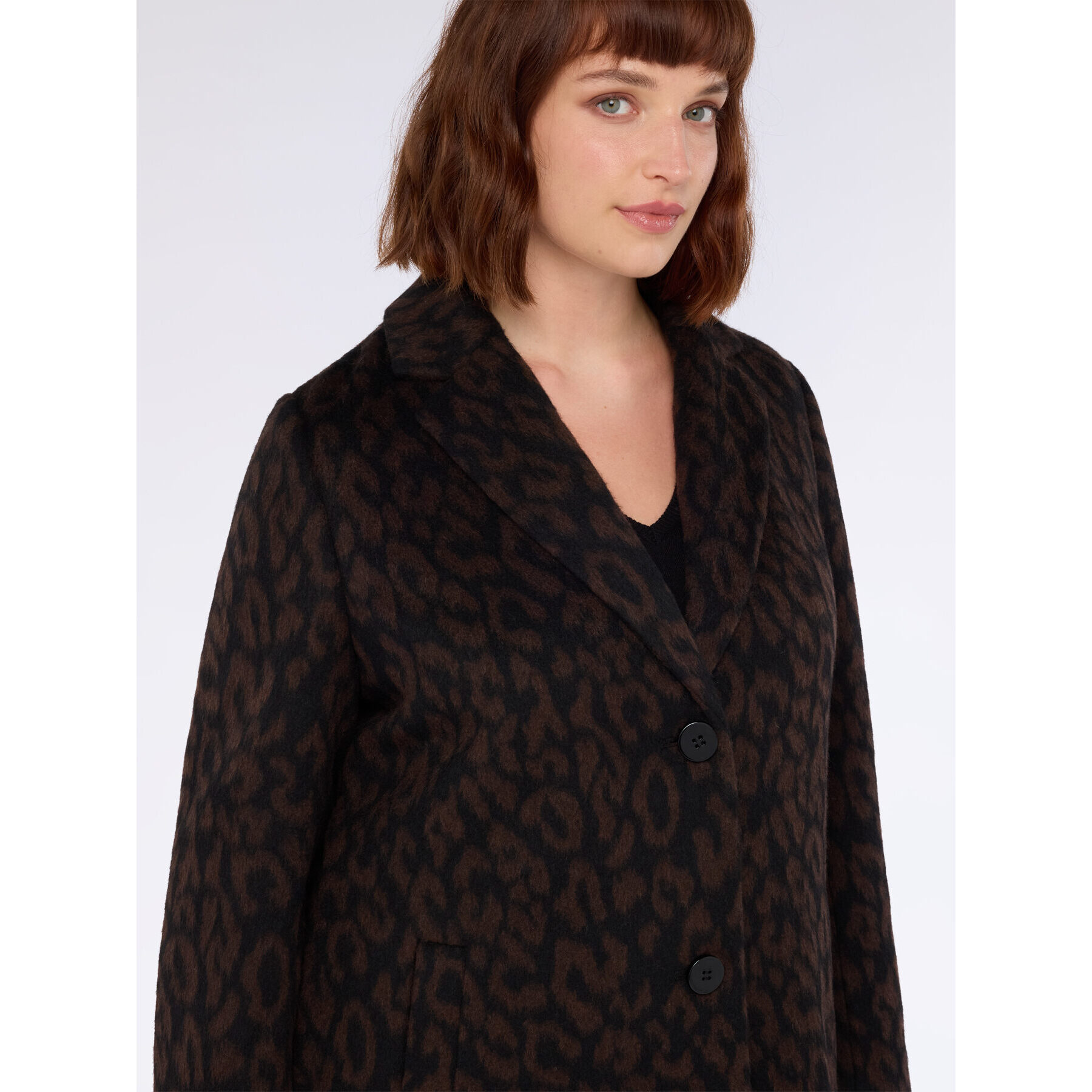 Fiorella Rubino - Cappotto maculato in misto lana - Nero