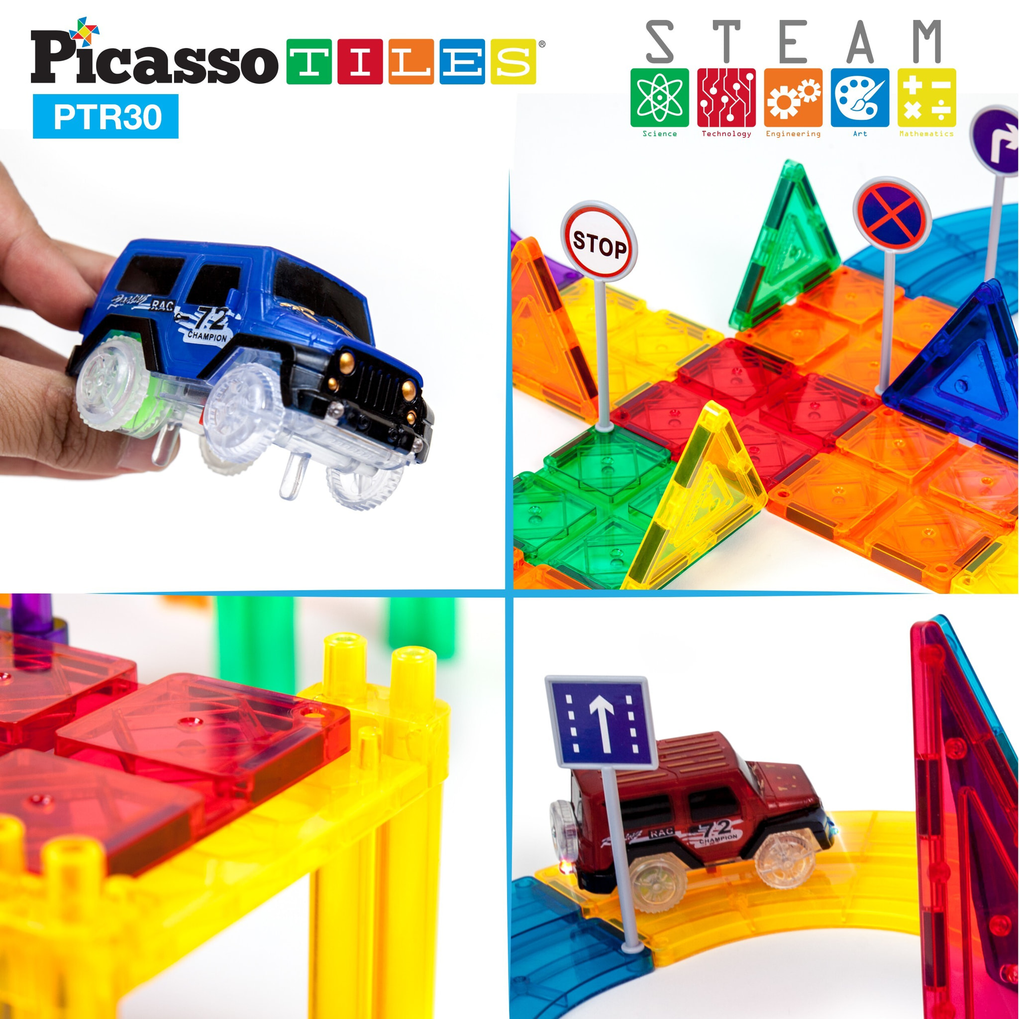 PICASSO TILES PISTA DE CARRERAS MAGNETICA 30 PIEZAS