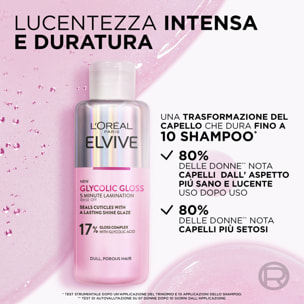 Trattamento Laminazione 5 Minuti Elvive Glycolic Gloss con Acido Glicolico per Capelli Spenti - Flacone da 200ml